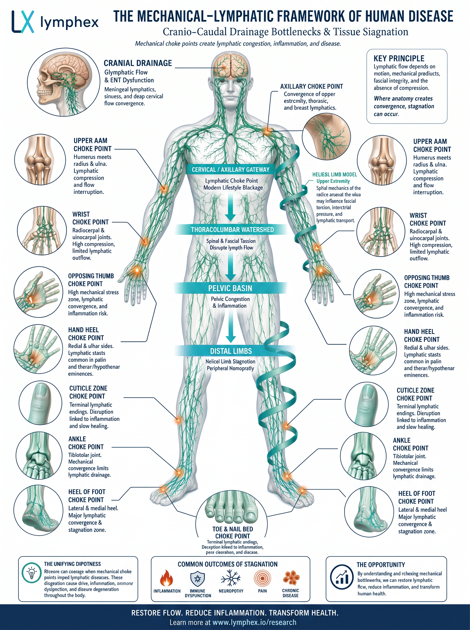 The Mechanical-Lymphatic Framework of Human Disease — Full Infographic